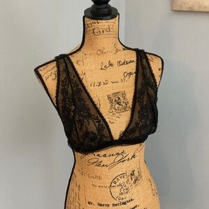 Free People Intimately  Lace Bralette In Black Women Size Large